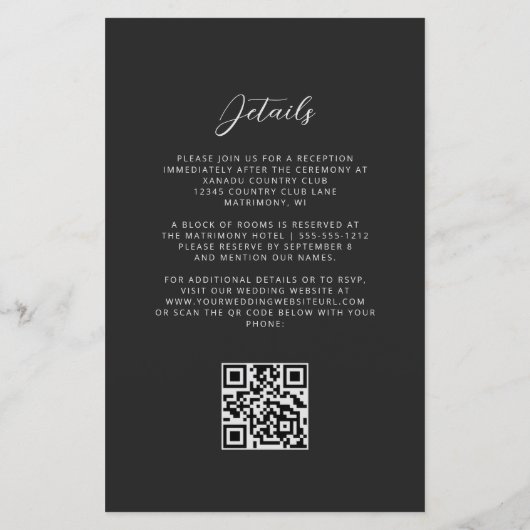 Budget Paarse zilveren agaat Dark QR Code Wedding (Achterkant)