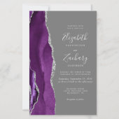 Budget Paarse Zilveren Agaat Grijs QR Code Huwelij (Voorkant)