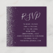 Budget Paarse Zilveren bruiloft QR Code RSVP Informatiekaartje (Voorkant)
