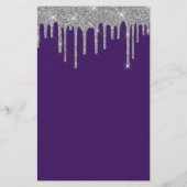 Budget Paarse Zilveren Glitter 40e Verjaardag Uitn (Achterkant)