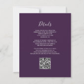 Budget Paarse Zilveren Glitter QR Code Trouw (Achterkant)