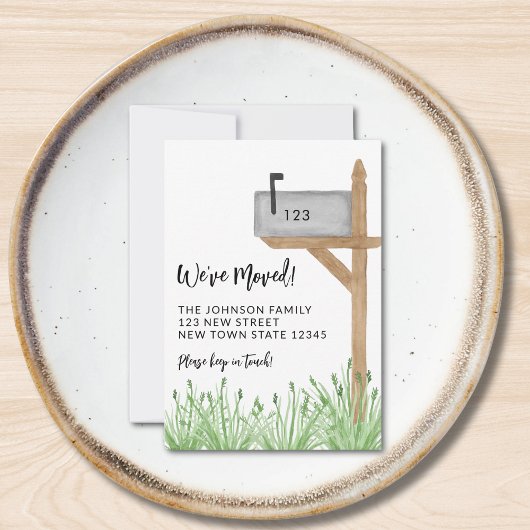 Budget Painted Mailbox Nieuw Adres Moving Mini Notitiekaartje