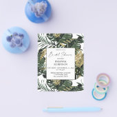 Budget Palm Leaf & Gold Vrijgezellenfeest Flyer (Enkel)