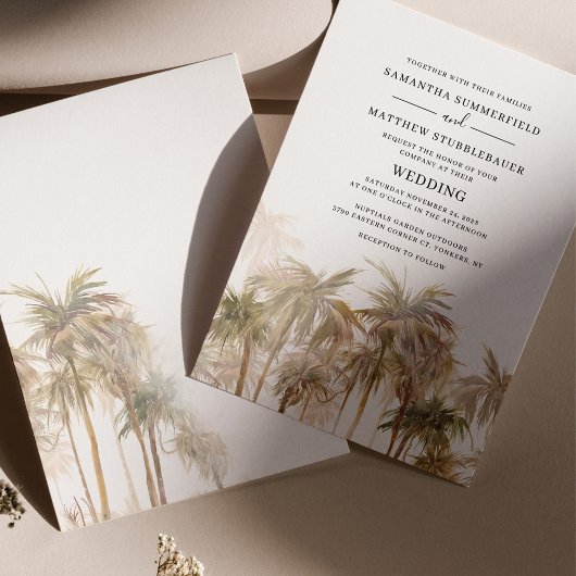 Budget Palm Trees Coastal Wedding