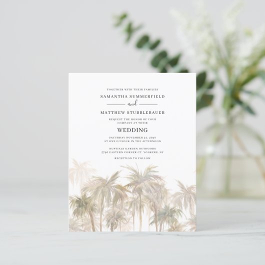 Budget Palm Trees Coastal Wedding (Staand voorkant)