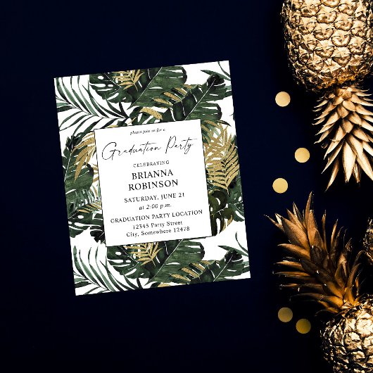 Budget Palmenblad & Gouden Afstudeerfeest Flyer