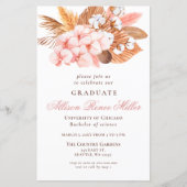 Budget Pampas Blush Graduparty Uitnodiging (Voorkant)