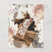 Budget Pampas Boho Strand Zomer bewaar onze datum Flyer (Achterkant)