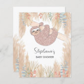 Budget Pampas Cute Animal Baby shower Uitnodiging (Voorkant / Achterkant)