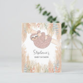 Budget Pampas Cute Animal Baby shower Uitnodiging (Staand voorkant)