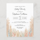 Budget Pampas Cute Animal Baby shower Uitnodiging (Achterkant)