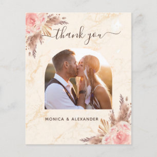 Budget pampas foto marmer bruiloft bedankt