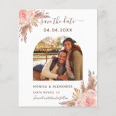 Budget pampas foto qr code bruiloft Opslaan Datum (Voorkant)