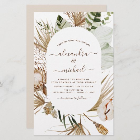 Budget Pampas Gras Boheemian Eucalyptus Bruiloft  (Voorkant / Achterkant)