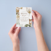 Budget Pampas Gras Boho Tropische Bruiloftsshower Flyer (Hand)