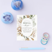 Budget Pampas Gras Boho Tropische Bruiloftsshowers Flyer (Enkel)