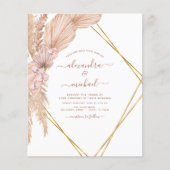 Budget Pampas Gras Boho Tropische Trouwdag Flyer (Voorkant)