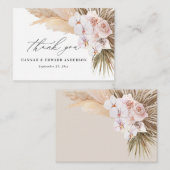 budget Pampas gras modern boho bruiloft bedankt Notitiekaartje (Voorkant / Achterkant)