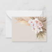 budget Pampas gras modern boho bruiloft bedankt Notitiekaartje (Achterkant)