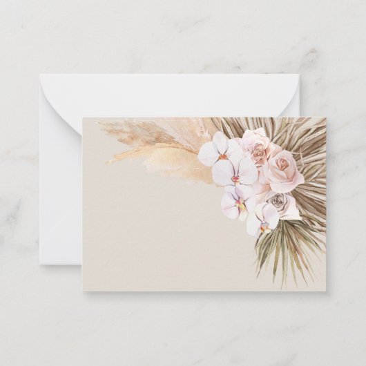 budget Pampas gras modern boho bruiloft bedankt Notitiekaartje (Achterkant)