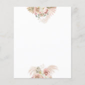 Budget Pampas Gras Monogram Huwelijksuitnodiging (Achterkant)
