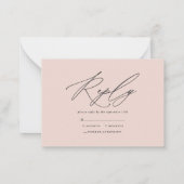 budget pampas gras natuurlijke roze bruiloft RSVP Notitiekaartje (Achterkant)