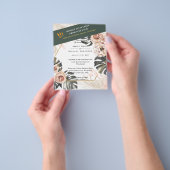 BUDGET PAMPAS GRAS Perzik Bruin Huwelijks UITNODIG Flyer (Hand)