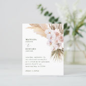 budget pampas gras rustige bruiloft uitnodiging (Staand voorkant)