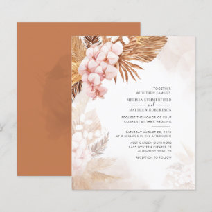 Budget Pampas Gras Terracotta Bloemen Uitnodiging