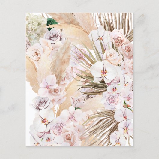 budget Pampas grasgroen orchidee bruiloft Flyer (Achterkant)