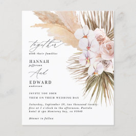 budget Pampas grasgroen orchidee bruiloft Flyer