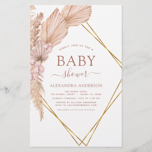 Budget Pampas Grass Baby shower Bohemian Boho (Voorkant)