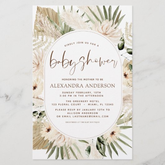 Budget Pampas Grass Baby shower Boho Eucalyptus (Voorkant)