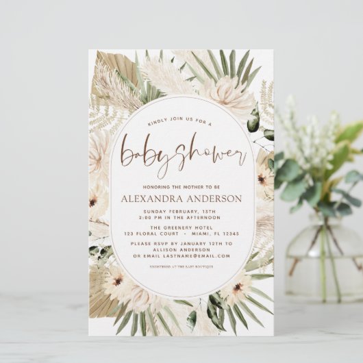 Budget Pampas Grass Baby shower Boho Eucalyptus (Staand voorkant)