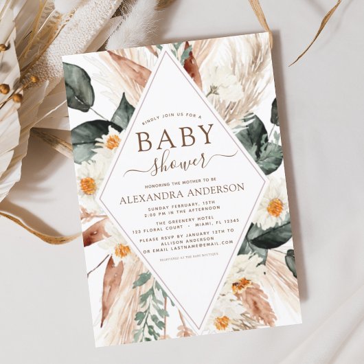 Budget Pampas Grass Baby shower Boho Eucalyptus