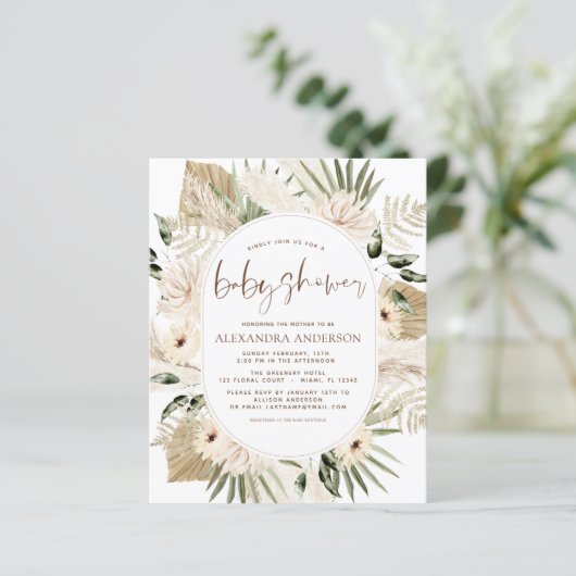 Budget Pampas Grass Baby shower Boho Eucalyptus (Staand voorkant)