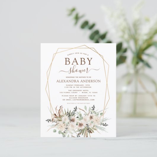 Budget Pampas Grass Baby shower Boho Eucalyptus (Staand voorkant)