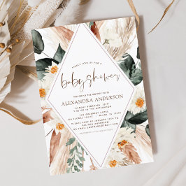Budget Pampas Grass Baby shower Boho Eucalyptus Fl Flyer
