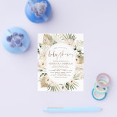Budget Pampas Grass Baby shower Boho Eucalyptus Flyer (Enkel)