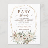 Budget Pampas Grass Baby shower Boho Eucalyptus Flyer (Voorkant)
