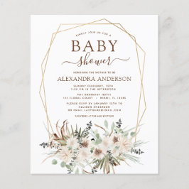 Budget Pampas Grass Baby shower Boho Eucalyptus Flyer