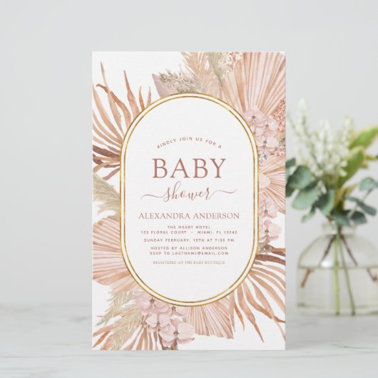 Budget Pampas Grass Bohemian Boho Baby shower (Staand voorkant)