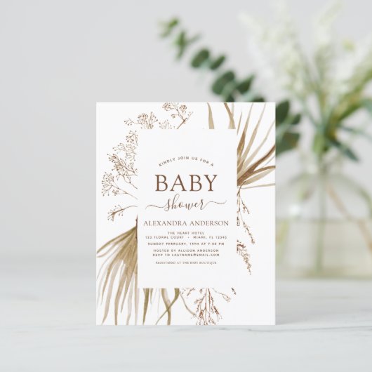 Budget Pampas Grass Bohemian Boho Baby shower (Staand voorkant)