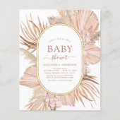Budget Pampas Grass Bohemian Boho Baby shower Fly Flyer (Voorkant)