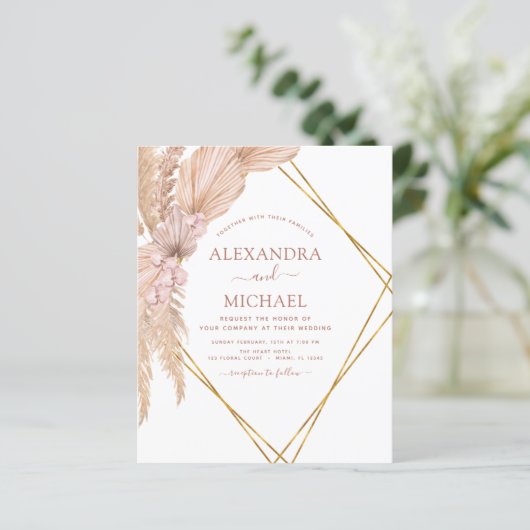 Budget Pampas Grass Bohemian Boho Tropical Wedding (Staand voorkant)