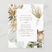 Budget Pampas Grass Bohemian Boho Tropical Wedding Flyer (Voorkant)