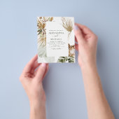 Budget Pampas Grass Bohemian Boho Tropical Wedding Flyer (Hand)