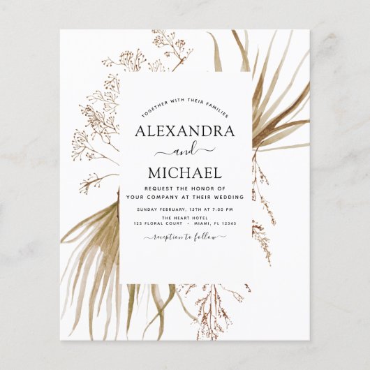 Budget Pampas Grass Bohemian Boho Wedding (Voorkant)