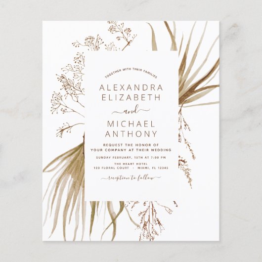 Budget Pampas Grass Bohemian Boho Wedding (Voorkant)