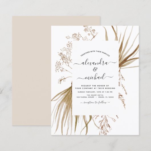 Budget Pampas Grass Bohemian Boho Wedding (Voorkant / Achterkant)